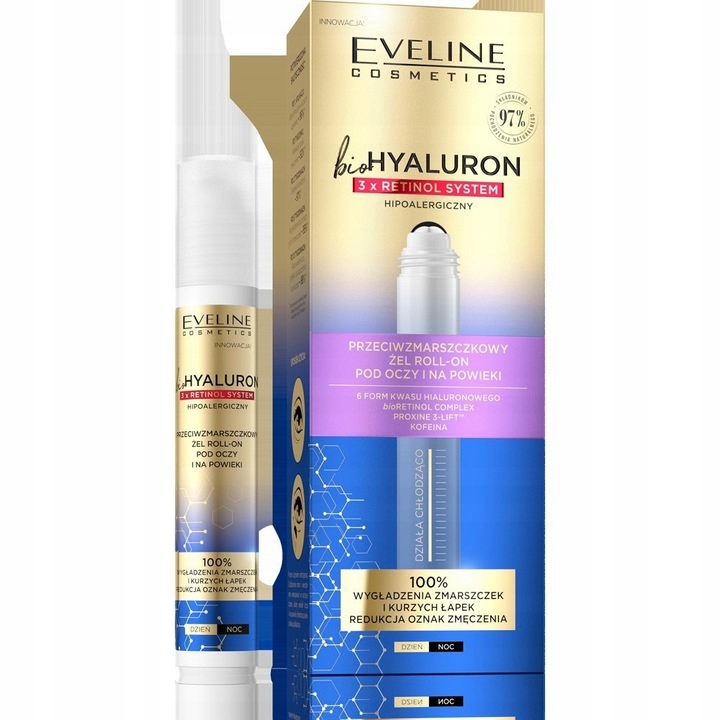 Eveline Bio hyaluron 3X RETINOL Roll-On Żel Pod Oczy