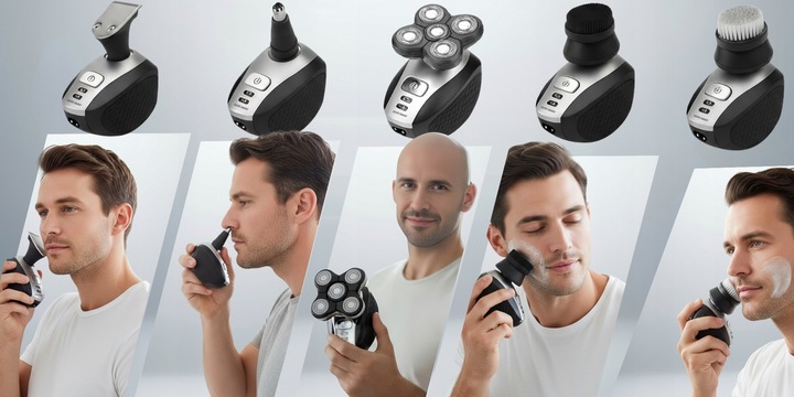 Golarka Męska Akumulatorowa Maszynka Do Golenia Trymer Do Nosa i Brody