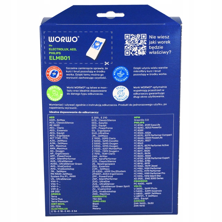 WORKI DO ELECTROLUX PHILIPS WORWO ELMB01K 16SZT