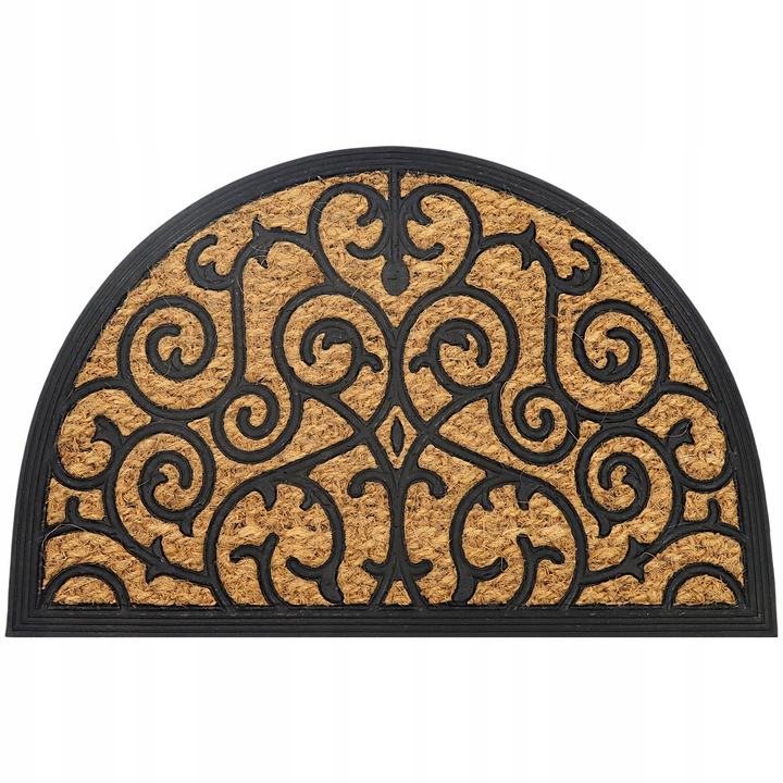 WYCIERACZKA POD DRZWI ZEWNĘTRZNA PÓŁOKRĄGŁA 40X60 DO BUTÓW KOKOSOWA BRĄZOWA