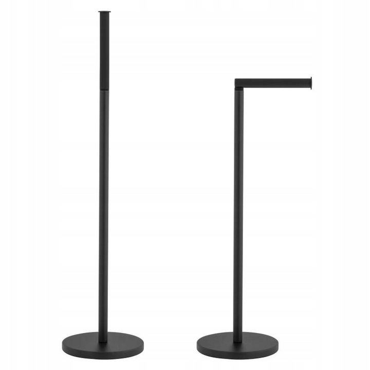 Stojak z uchwytem na papier toaletowy na 4 rolki do WC czarny loft