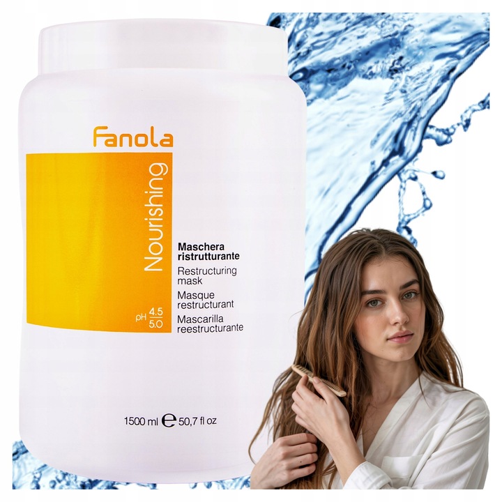 Maska do Włosów Suchych Łamliwych po Zabiegach FANOLA NOURISHING 1500ML