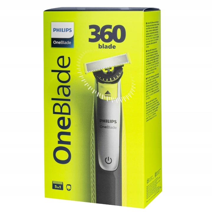 GOLARKA TRYMER PHILIPS ONEBLADE 360 5w1 SILVER DO BRODY ZAROSTU + ETUI