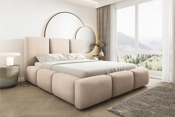 Łóżko Tapicerowane Bubble 180x200 z Pojemnikiem Stelaż Podnoszony