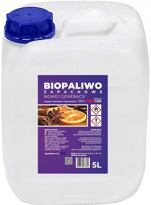 BIOETANOL BIOPALIWO ZAPACHOWE BIOKOMINEK CYNAMOM POMARAŃCZA 5L