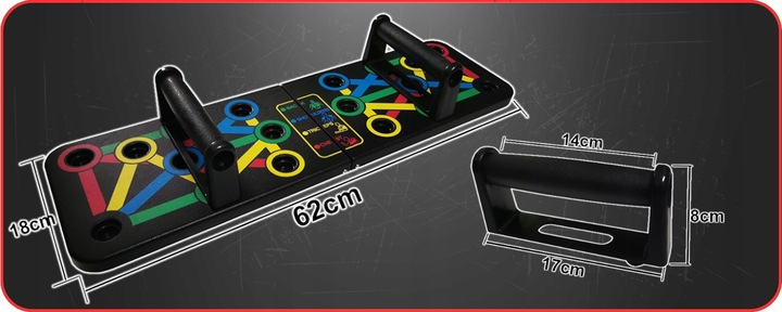 DESKA DO ROBIENIA POMPEK ĆWICZEŃ PUSH POMPKI TRENING + UCHWYTY 14w1