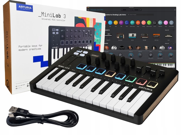 Arturia MiniLab 3 BLACK klawiatura sterująca + darmowy ABLETON ANALOG LAB