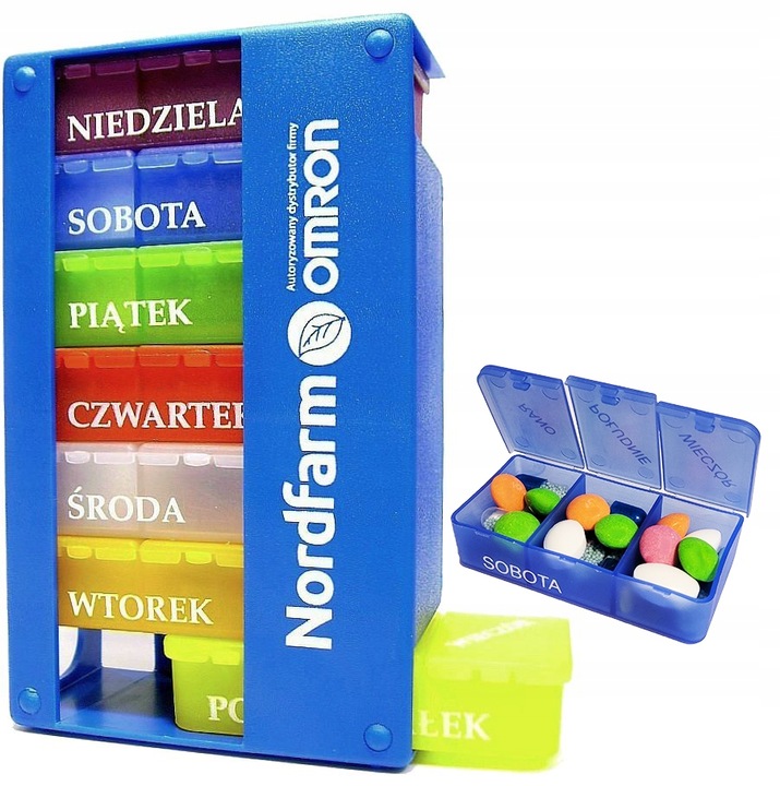 Kasetka Pojemnik Pudełko na leki 7dni x3przegródki