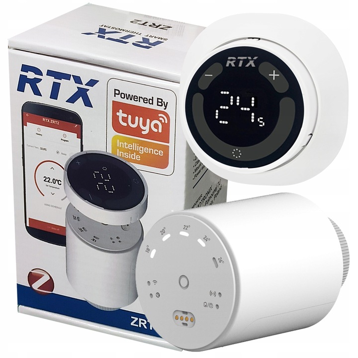 Głowica Termostat RTX do Grzejnika i Podłogówki +Zdalny Czujnik ZigBee