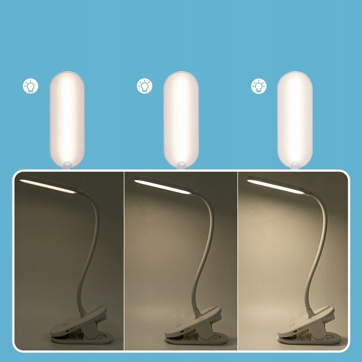 Bezprzewodowa lampka LED nocna na klips Aigostar