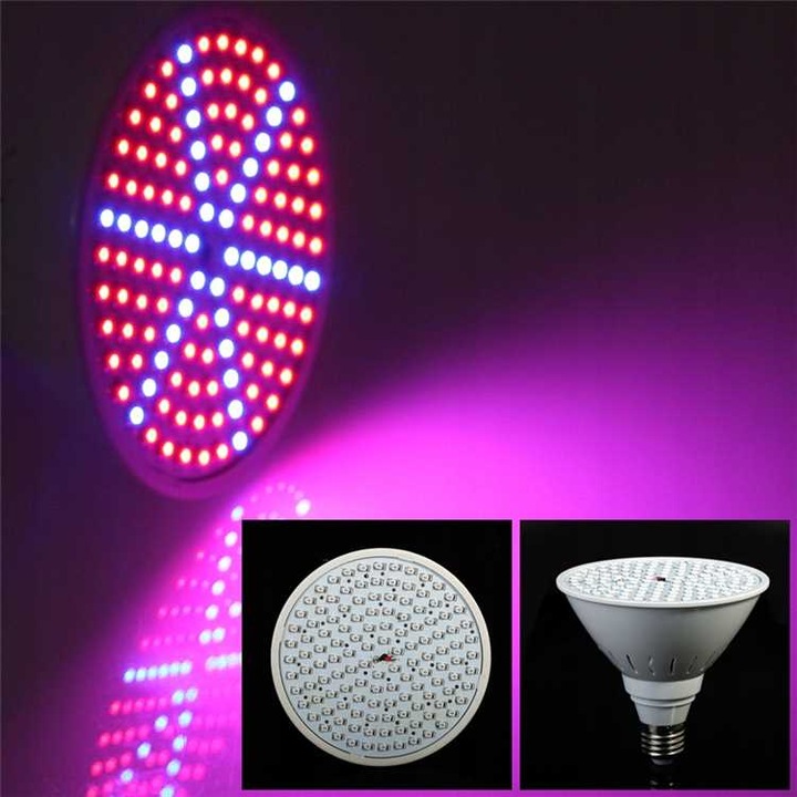 LAMPA Z ŻARÓWKA E27 DO WZROSTU UPRAWY ROŚLIN PANEL FULL SPECTRUM 20W 200LED