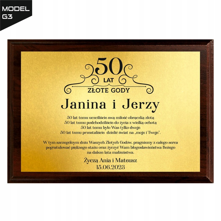 Magiczny Spersonalizowany Upominek Prezent Gift na Rocznicę Ślubu 1-50 lat