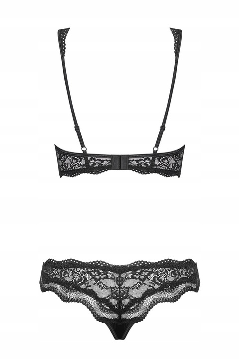 Obsessive Luvae czarny biustonosz i stringi S/M