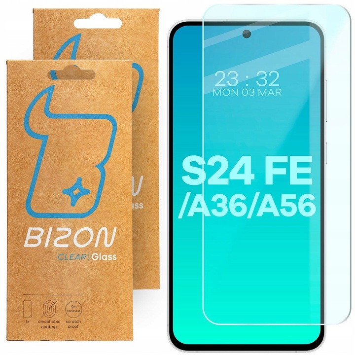 Szkło hartowane Bizon do Samsung Galaxy S24 FE/A36/A56 5G, szkiełko, 2 szt