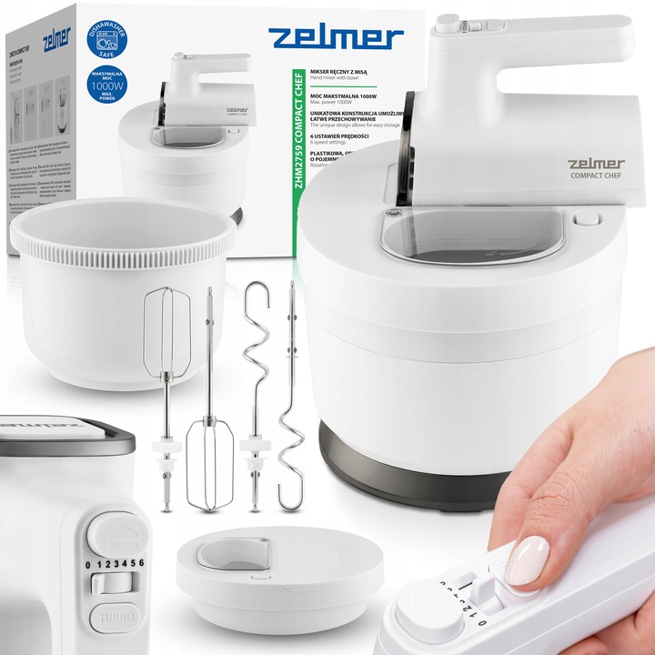 ROBOT Z MISĄ RĘCZNY ZHM 2759 1000W ZELMER Compact Chef