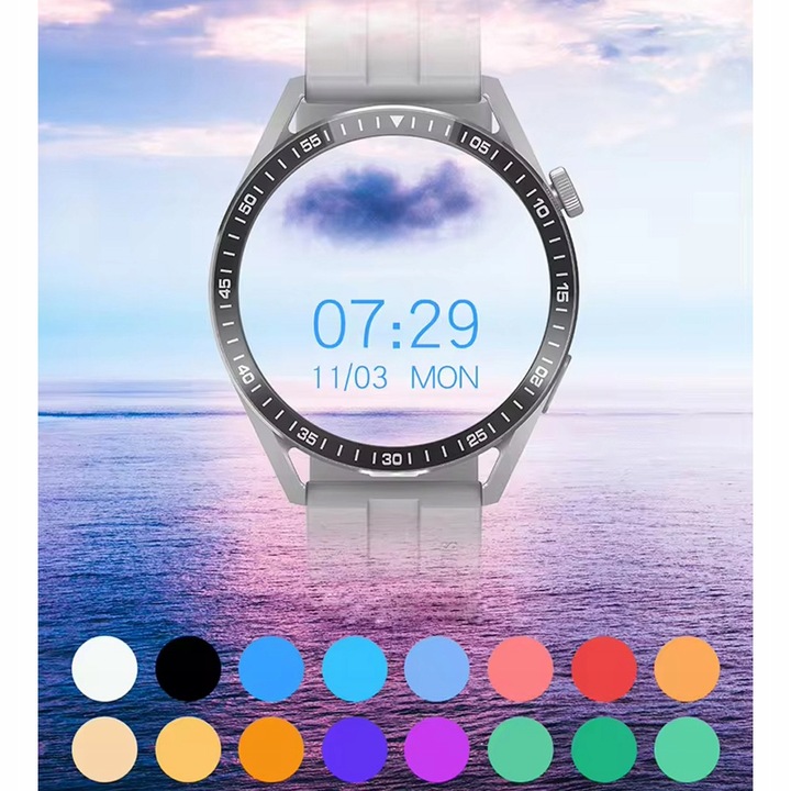 SMARTWATCH ZEGAREK POLSKIE MENU ROZMOWY SPORT SMART WATCH MĘSKI 2 PASKI