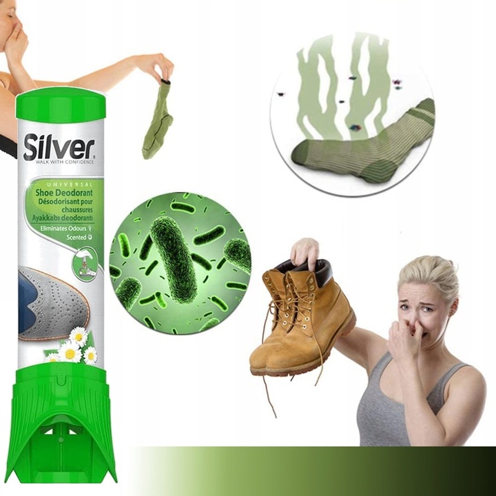 6 X DEZODORANT DO BUTÓW OBUWIA ODŚWIERZACZ NANO SILVER SPORT 100 ml