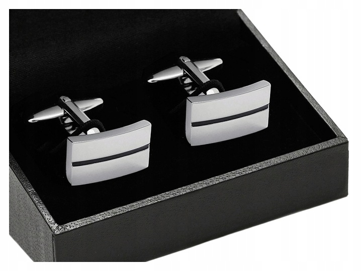 STALOWE SPINKI + PUDEŁKO Metalowa Spinka do Mankietów Koszuli Męska d6-12