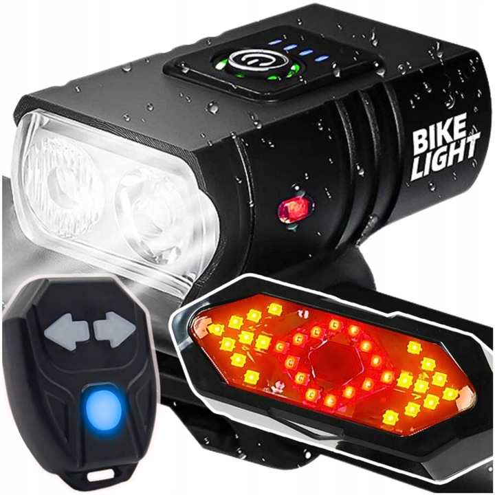 MOCNE LAMPKI ROWEROWE KIERUNKOWSKAZY OŚWIETLENIE PRZÓD TYŁ LED WODOODPORNE