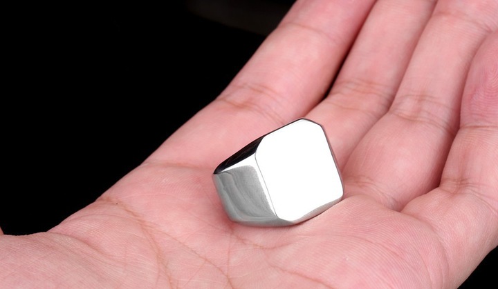 POLEROWANY STALOWY SYGNET STAL 316L JAKOŚĆ R.15