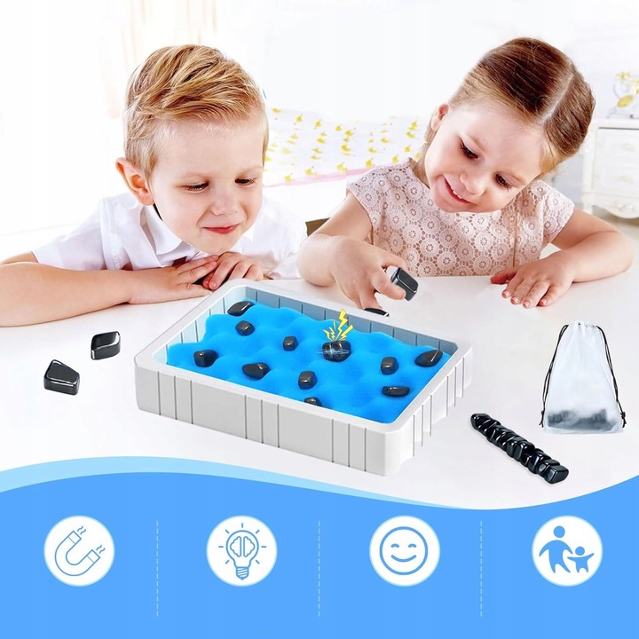 MAGNETYCZNA GRA W SZACHY EDUKACYJNA KAMIENIE MAGNETYCZNE 30 + PLANSZA 2w1