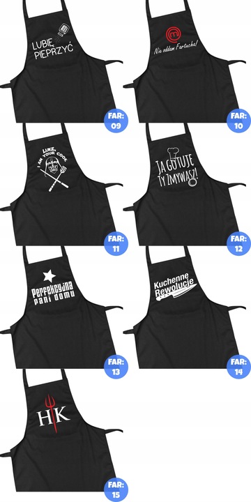 BAWEŁNIANY FARTUSZEK FARTUCH KUCHENNY Z NADRUKIEM PREZENT Z IMIENIEM WZORY