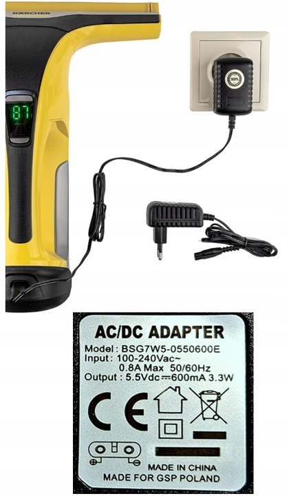 ZASILACZ ŁADOWARKA DO MYJKI DO OKIEN KARCHER WV2 WV5 I INNE + GRATIS