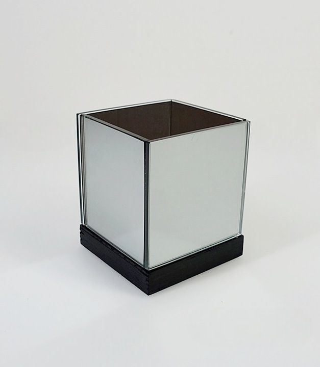 Świecznik magiczny z lustra 3D iluzja nieskończoność pojedynczy czarny