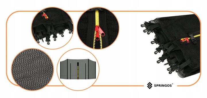 SIATKA DO TRAMPOLINY 10FT 300/305/312 cm ZEWNĘTRZNA MOCNA NA 6 SŁUPKÓW NÓG