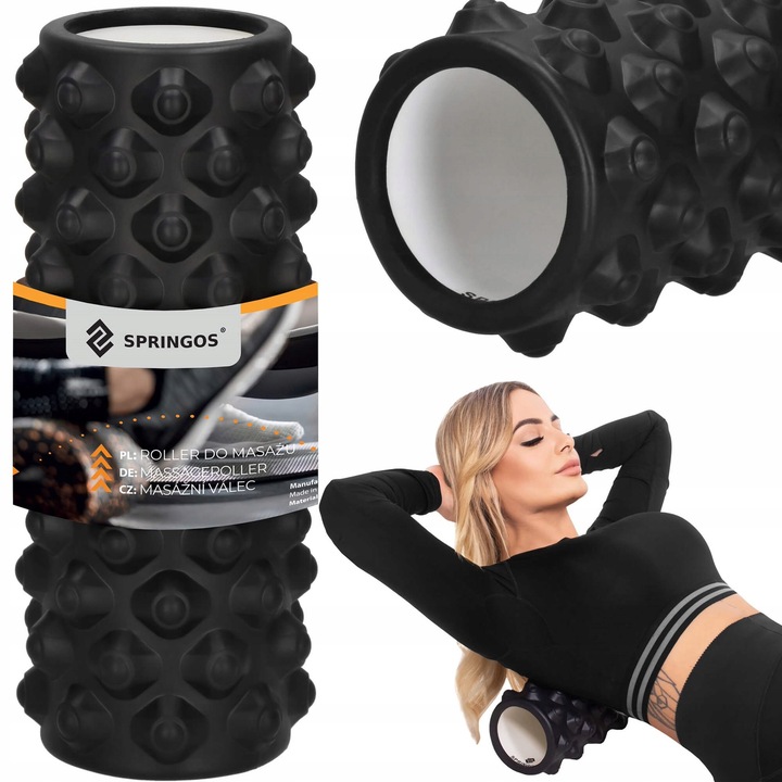 ROLLER WAŁEK DO MASAŻU PLECÓW NÓG RELAKSUJĄCY PIANKOWY 33x10cm DUŻY