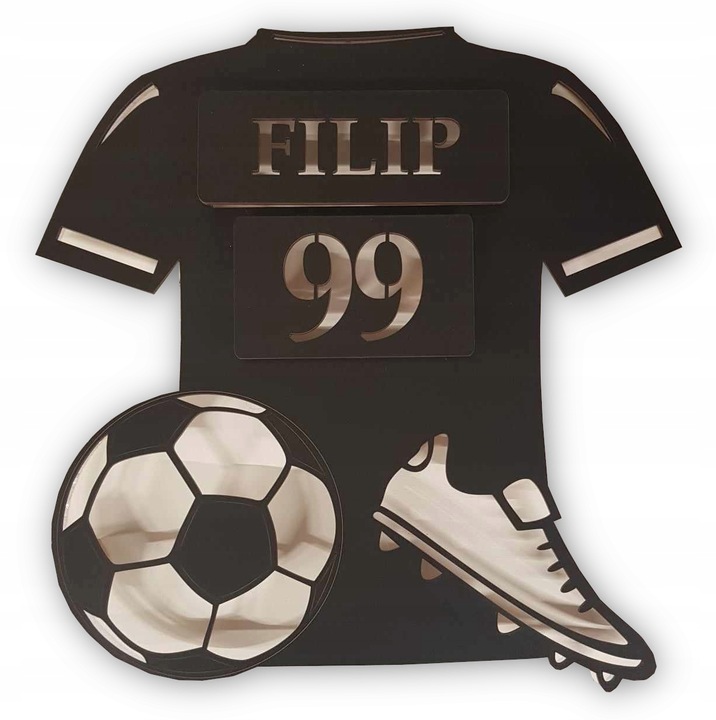 LAMPKA NOCNA LED Piłka Nożna Pilot piłkarska z imieniem numerem koszulka 3D