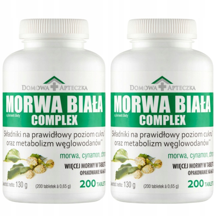 Morwa Biała COMPLEX + Cynamon i Chrom Suplement Diety ZESTAW 400 TABLETEK
