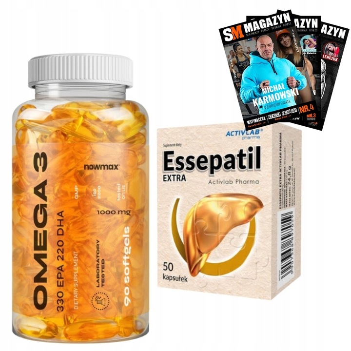 nowmax OMEGA 3 1000mg 330 EPA 220 90kaps + ACTIVLAB ESSEPATIL EXTRA 50 kaps