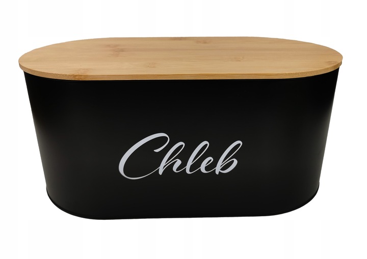 CHLEBAK POJEMNIK NA PIECZYWO Z POKRYWĄ DESKĄ DO KROJENIA CZARNY CH01
