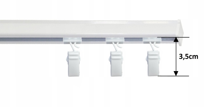 Karnisz sufitowy pojedynczy SZYNA SUFITOWA ALUMINIOWA biała żabki 250 cm