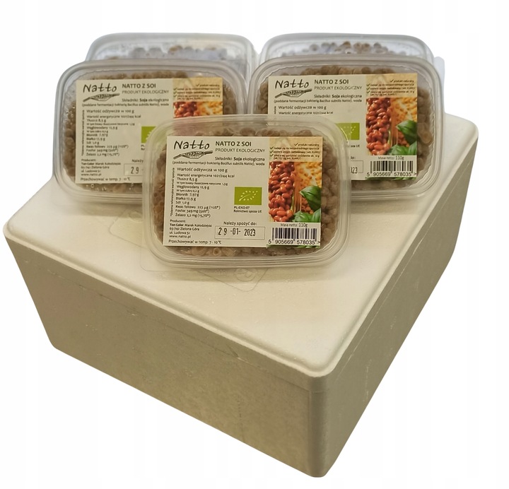 Natto Sfermentowana Soja Bio 550 g - 5 X 110 G