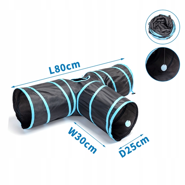 Tunel zabawka dla kota 80 cm samorozkładany