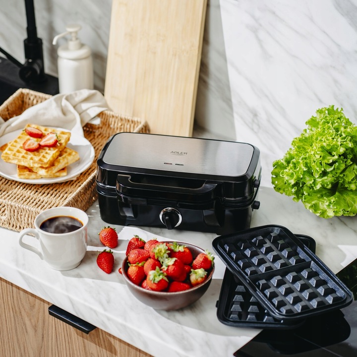 Opiekacz Gofrownica Grill 3w1 Toster Regulacja Temperatury Adler AD