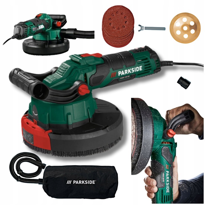 PARKSIDE PWBS 180 A1 Szlifierka do ścian podług uniwersalna ZESTAW