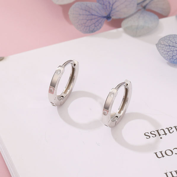 Kolczyki Srebrne PRÓBA 925 KOŁA OBRĘCZE SREBRO KÓŁKA z Cyrkoniami Damskie