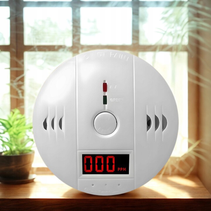 CZUJNIK CZADU GAZU DETEKTOR WYKRYWACZ TLENKU WĘGLA ALARM BEZPRZEWODOWY LCD