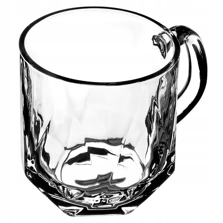 SZKLANKI DO KAWY HERBATY 300ml NAPOJÓW SZKLANKA Z UCHEM ZESTAW SZKLANEK 6x
