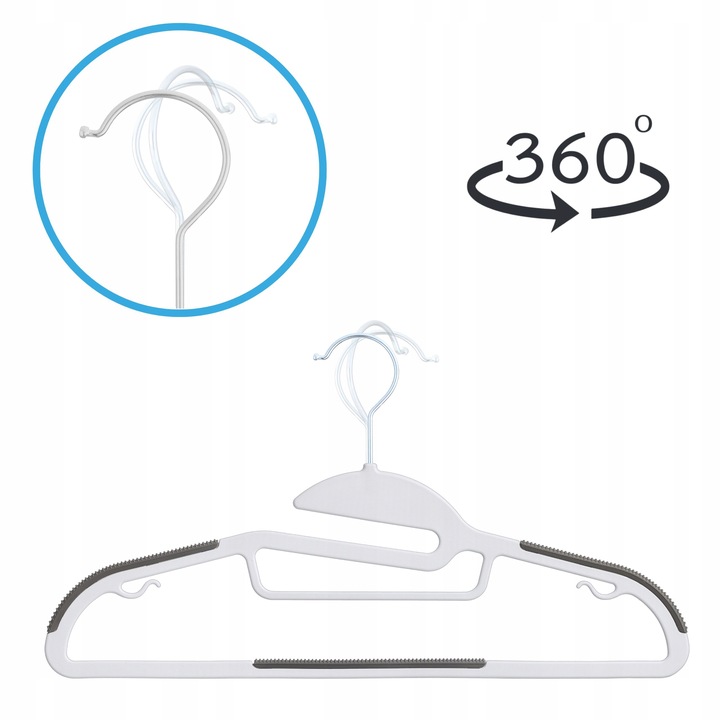 WIESZAKI NA UBRANIA PLASTIKOWE ANTYPOŚLIZGOWE WIESZAKI DO SZAF X20