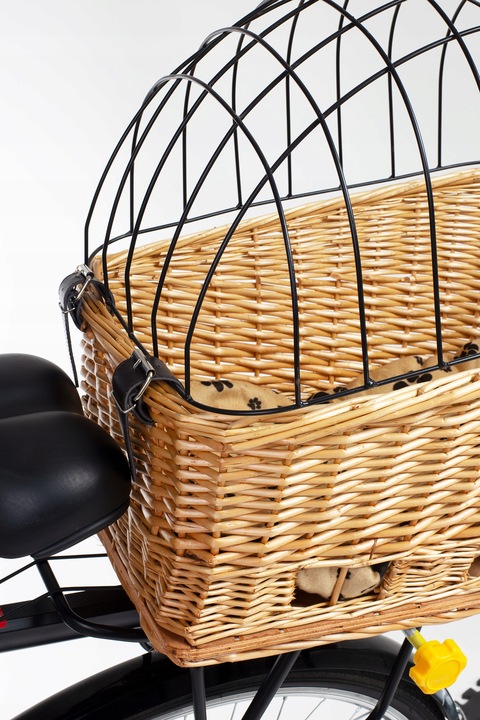 KOSZ ROWEROWY WIKLINOWY NA BAGAŻNIK TRANSPORTER TYLNY KOSZYK DUŻY PODUSZKA