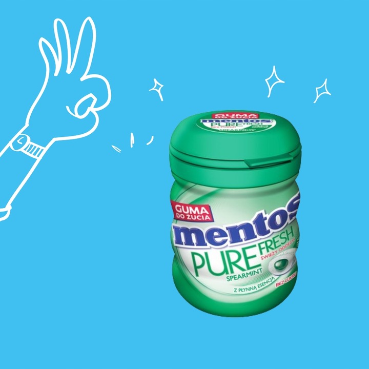 Mentos Pure Fresh guma do żucia bez cukru Spearmint miętowa łagodna 6x60g