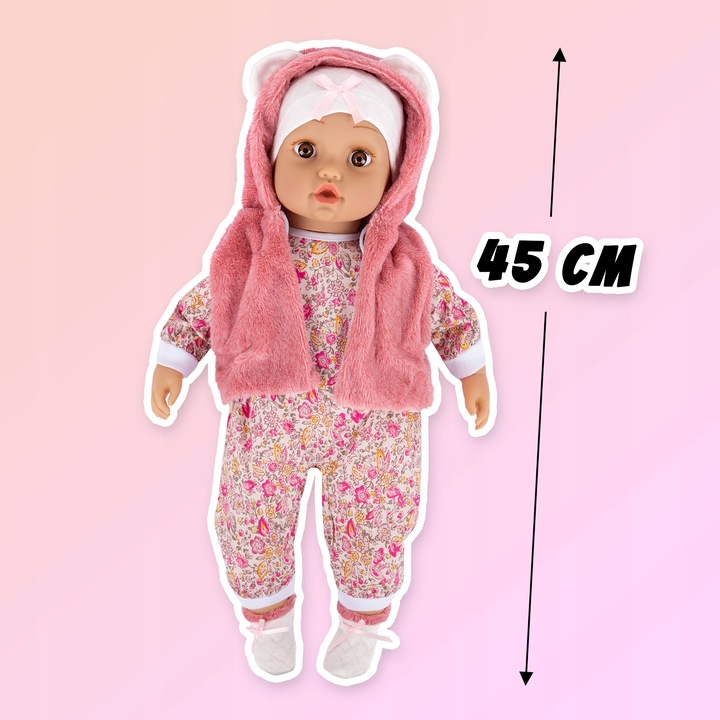 DUŻA LALKA BOBAS INTERAKTYWNA ŚPIEWA I MÓWI PO POLSKU 45CM