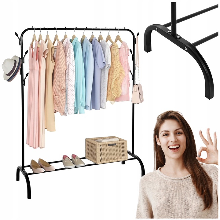 WIESZAK STOJAK NA UBRANIA BUTY STOJĄCY PODŁOGOWY LOFT METALOWY