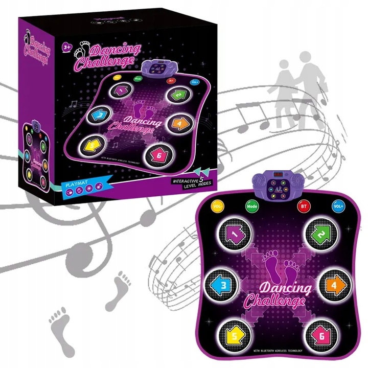 gra dla dzieci mata taneczna pianinko gra muzyczne wyzwanie 5 trybów 6 led