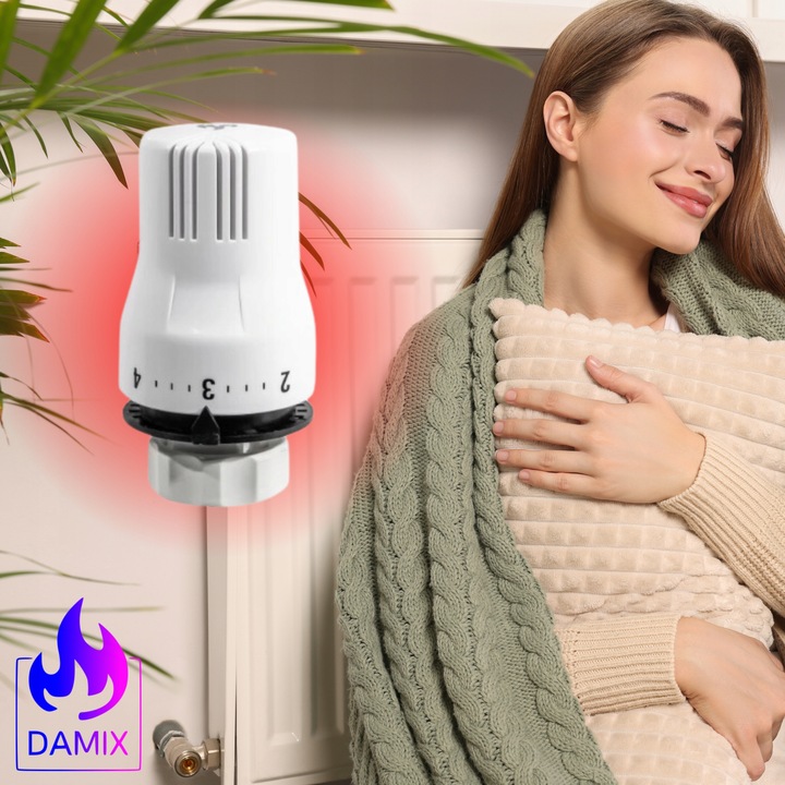 GŁOWICA TERMOSTATYCZNA TERMOSTAT GRZEJNIKA POKRĘTŁO REGULATOR TEMPERATURY