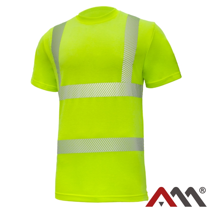 Koszulka robocza T-SHIRT męska bawełna odblaskowa OSTRZEGAWCZA BHP r. L